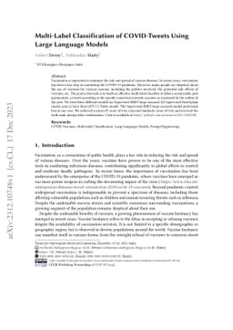 Multi-Label Classification of COVID-Tweets Using Large Language Models