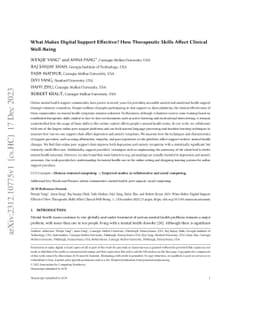 What Makes Digital Support Effective? How Therapeutic Skills Affect
  Clinical Well-Being