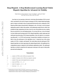 Deep-Dispatch: A Deep Reinforcement Learning-Based Vehicle Dispatch
  Algorithm for Advanced Air Mobility