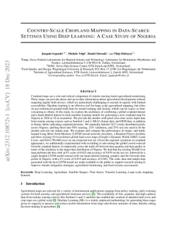 Country-Scale Cropland Mapping in Data-Scarce Settings Using Deep
  Learning: A Case Study of Nigeria