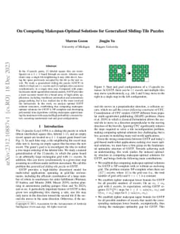 On Computing Makespan-Optimal Solutions for Generalized Sliding-Tile
  Puzzles