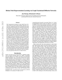 Robust Node Representation Learning via Graph Variational Diffusion
  Networks