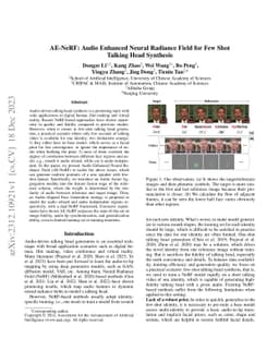 AE-NeRF: Audio Enhanced Neural Radiance Field for Few Shot Talking Head
  Synthesis