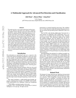 A Multimodal Approach for Advanced Pest Detection and Classification