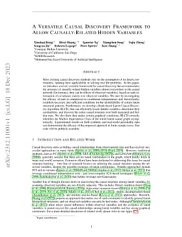 A Versatile Causal Discovery Framework to Allow Causally-Related Hidden
  Variables