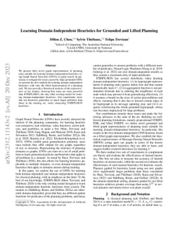Learning Domain-Independent Heuristics for Grounded and Lifted Planning
