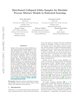 Distributed Collapsed Gibbs Sampler for Dirichlet Process Mixture Models
  in Federated Learning