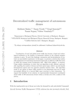 Decentralized traffic management of autonomous drones