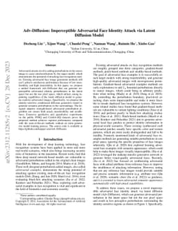 Adv-Diffusion: Imperceptible Adversarial Face Identity Attack via Latent
  Diffusion Model