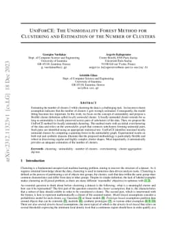 UniForCE: The Unimodality Forest Method for Clustering and Estimation of
  the Number of Clusters