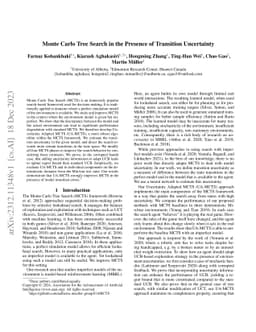 Monte Carlo Tree Search in the Presence of Transition Uncertainty