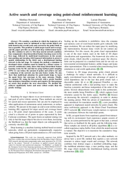 Active search and coverage using point-cloud reinforcement learning