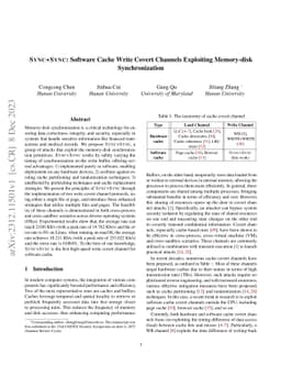 Write+Sync: Software Cache Write Covert Channels Exploiting Memory-disk Synchronization