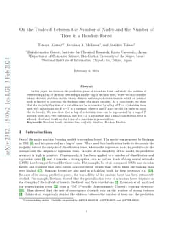 On the Trade-off between the Number of Nodes and the Number of Trees in
  a Random Forest