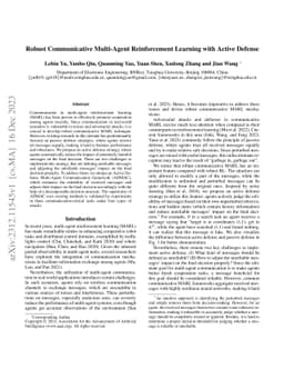 Robust Communicative Multi-Agent Reinforcement Learning with Active
  Defense