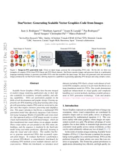 StarVector: Generating Scalable Vector Graphics Code from Images