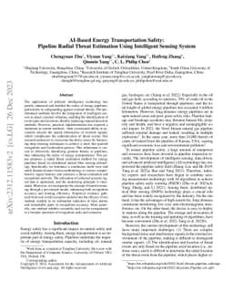 AI-Based Energy Transportation Safety: Pipeline Radial Threat Estimation
  Using Intelligent Sensing System