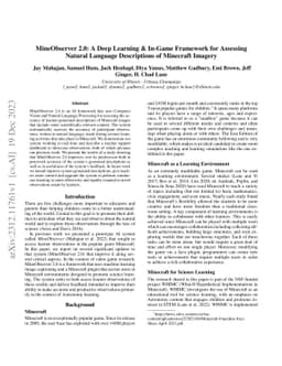 MineObserver 2.0: A Deep Learning & In-Game Framework for Assessing
  Natural Language Descriptions of Minecraft Imagery