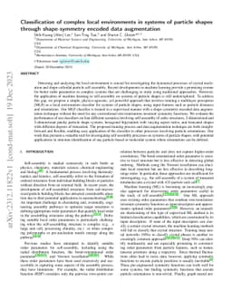 Classification of complex local environments in systems of particle
  shapes through shape-symmetry encoded data augmentation