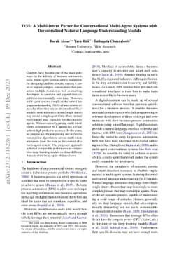 TESS: A Multi-intent Parser for Conversational Multi-Agent Systems with
  Decentralized Natural Language Understanding Models