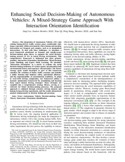 Enhancing Social Decision-Making of Autonomous Vehicles: A
  Mixed-Strategy Game Approach With Interaction Orientation Identification
