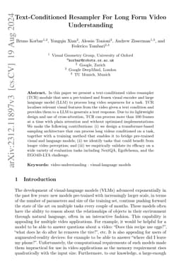 Text-Conditioned Resampler For Long Form Video Understanding