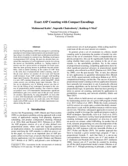 Exact ASP Counting with Compact Encodings