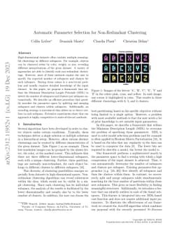 Automatic Parameter Selection for Non-Redundant Clustering