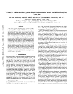 EncryIP: A Practical Encryption-Based Framework for Model Intellectual
  Property Protection