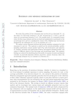 Bayesian and minimax estimators of loss