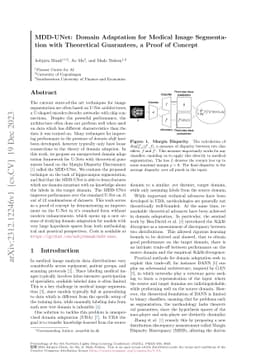 MDD-UNet: Domain Adaptation for Medical Image Segmentation with
  Theoretical Guarantees, a Proof of Concept