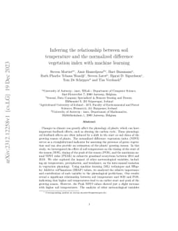 Inferring the relationship between soil temperature and the normalized
  difference vegetation index with machine learning