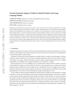 Towards Automatic Support of Software Model Evolution with Large
  Language~Models