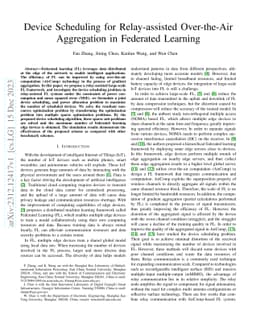 Device Scheduling for Relay-assisted Over-the-Air Aggregation in
  Federated Learning