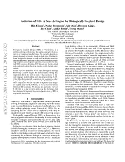 Imitation of Life: A Search Engine for Biologically Inspired Design