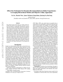 Effect Size Estimation for Duration Recommendation in Online
  Experiments: Leveraging Hierarchical Models and Objective Utility Approaches
