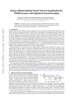 Energy-efficient Spiking Neural Network Equalization for IM/DD Systems
  with Optimized Neural Encoding
