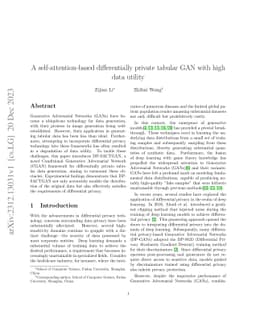 A self-attention-based differentially private tabular GAN with high data
  utility