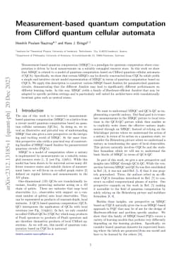 Measurement-based quantum computation from Clifford quantum cellular
  automata