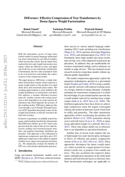 DSFormer: Effective Compression of Text-Transformers by Dense-Sparse
  Weight Factorization