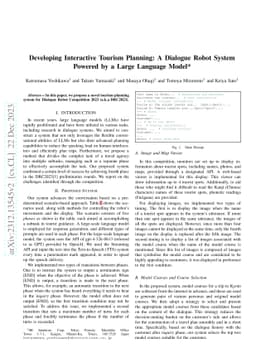 Developing Interactive Tourism Planning: A Dialogue Robot System Powered
  by a Large Language Model