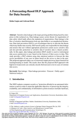 A Forecasting-Based DLP Approach for Data Security