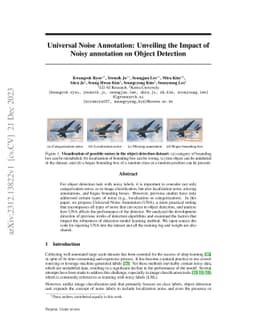 Universal Noise Annotation: Unveiling the Impact of Noisy annotation on
  Object Detection