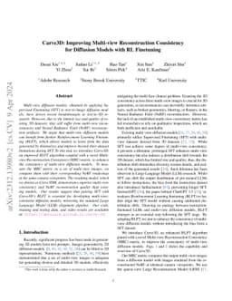 Carve3D: Improving Multi-view Reconstruction Consistency for Diffusion
  Models with RL Finetuning