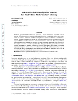Risk-Sensitive Stochastic Optimal Control as Rao-Blackwellized Markovian
  Score Climbing