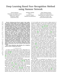 Deep Learning Based Face Recognition Method using Siamese Network