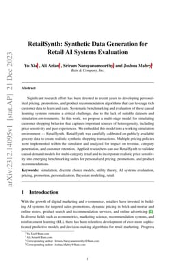 RetailSynth: Synthetic Data Generation for Retail AI Systems Evaluation