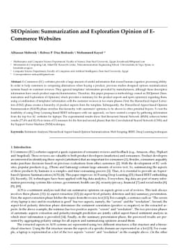 SEOpinion: Summarization and Exploration Opinion of E-Commerce Websites
