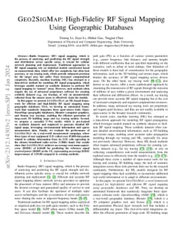 Geo2SigMap: High-Fidelity RF Signal Mapping Using Geographic Databases