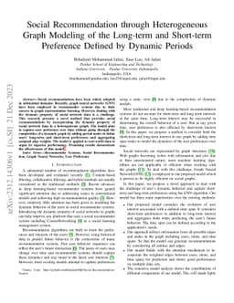 Social Recommendation through Heterogeneous Graph Modeling of the
  Long-term and Short-term Preference Defined by Dynamic Periods